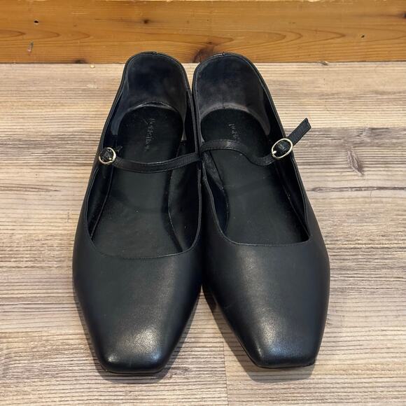 Nordstrom Black Leather Mary Jane Flat - size 10M - Picture 5 of 9